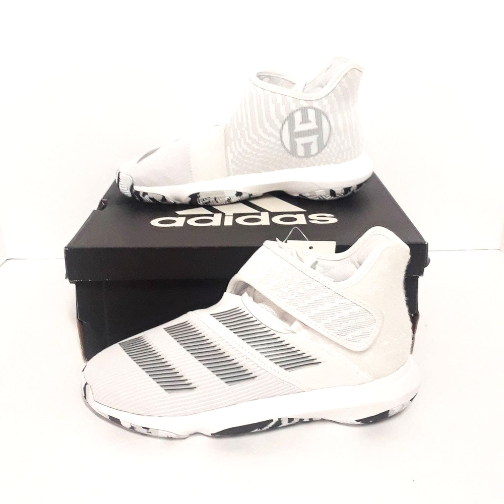 Adidas Harden 3J Kids' Basketball Sneakers Shoe size 4.5! EF3599 White Black NEW